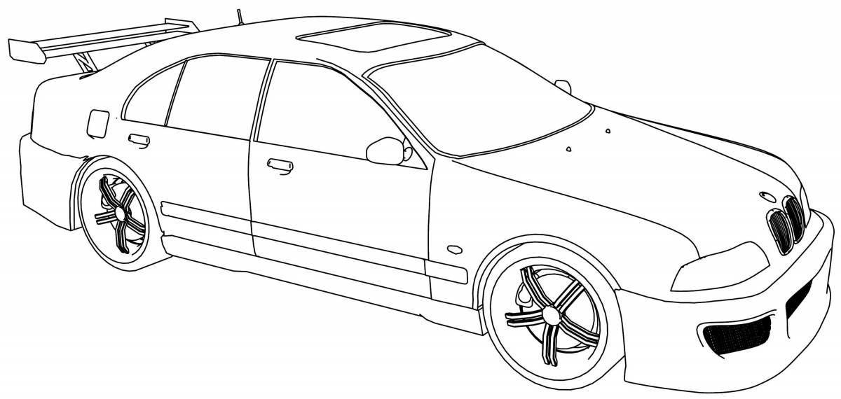 Bmw luxury cop coloring page