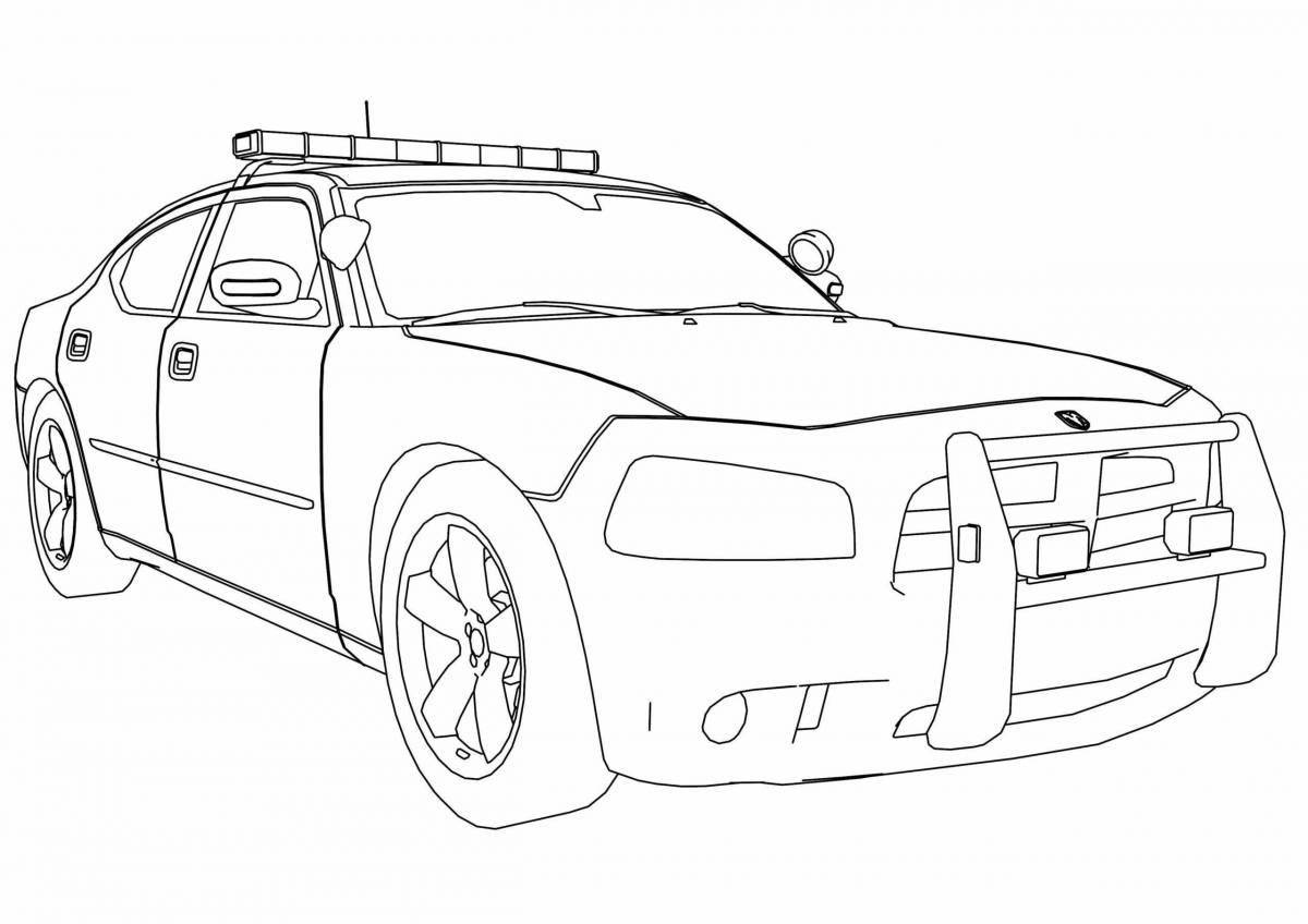 Luxury bmw police coloring page