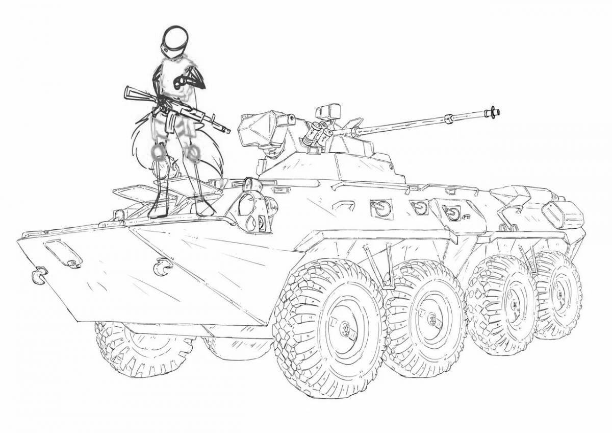 Intriguing coloring of armored personnel carrier 80