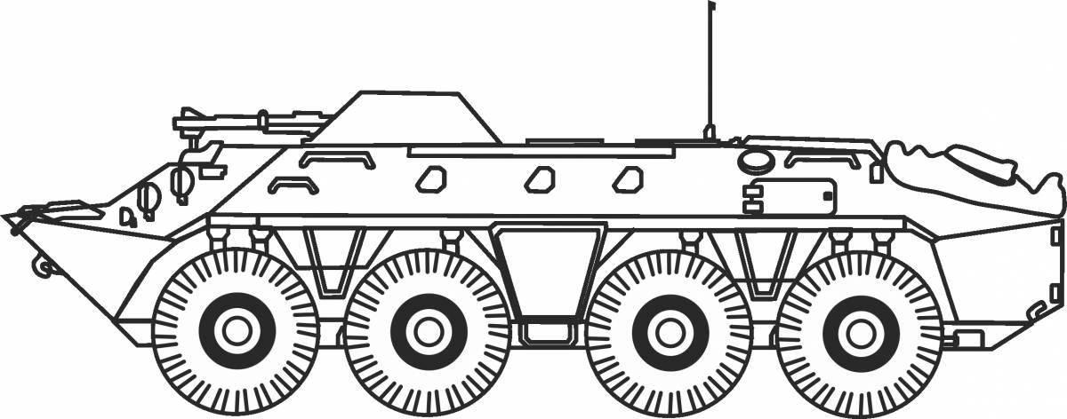 Coloring book fabulous armored personnel carrier 80