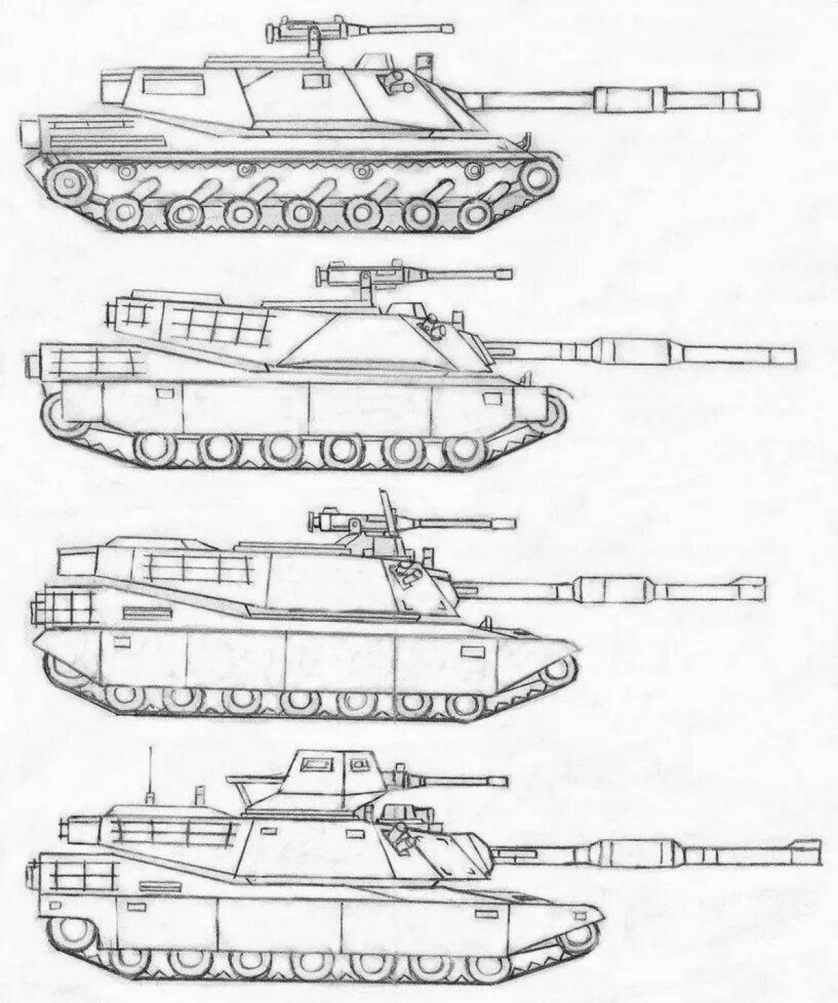 Увлекательный танк abrams coloring page