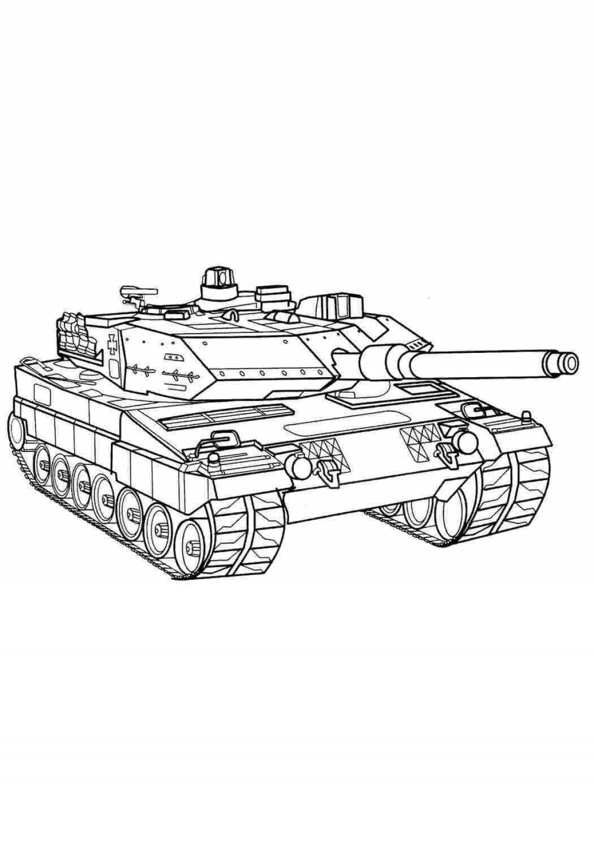 Анимированная страница раскраски танка abrams