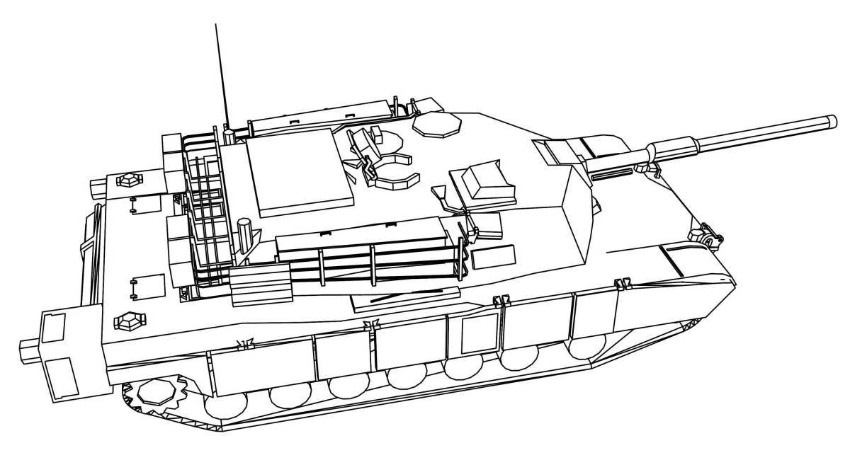 Раскраска инновационный танк abrams