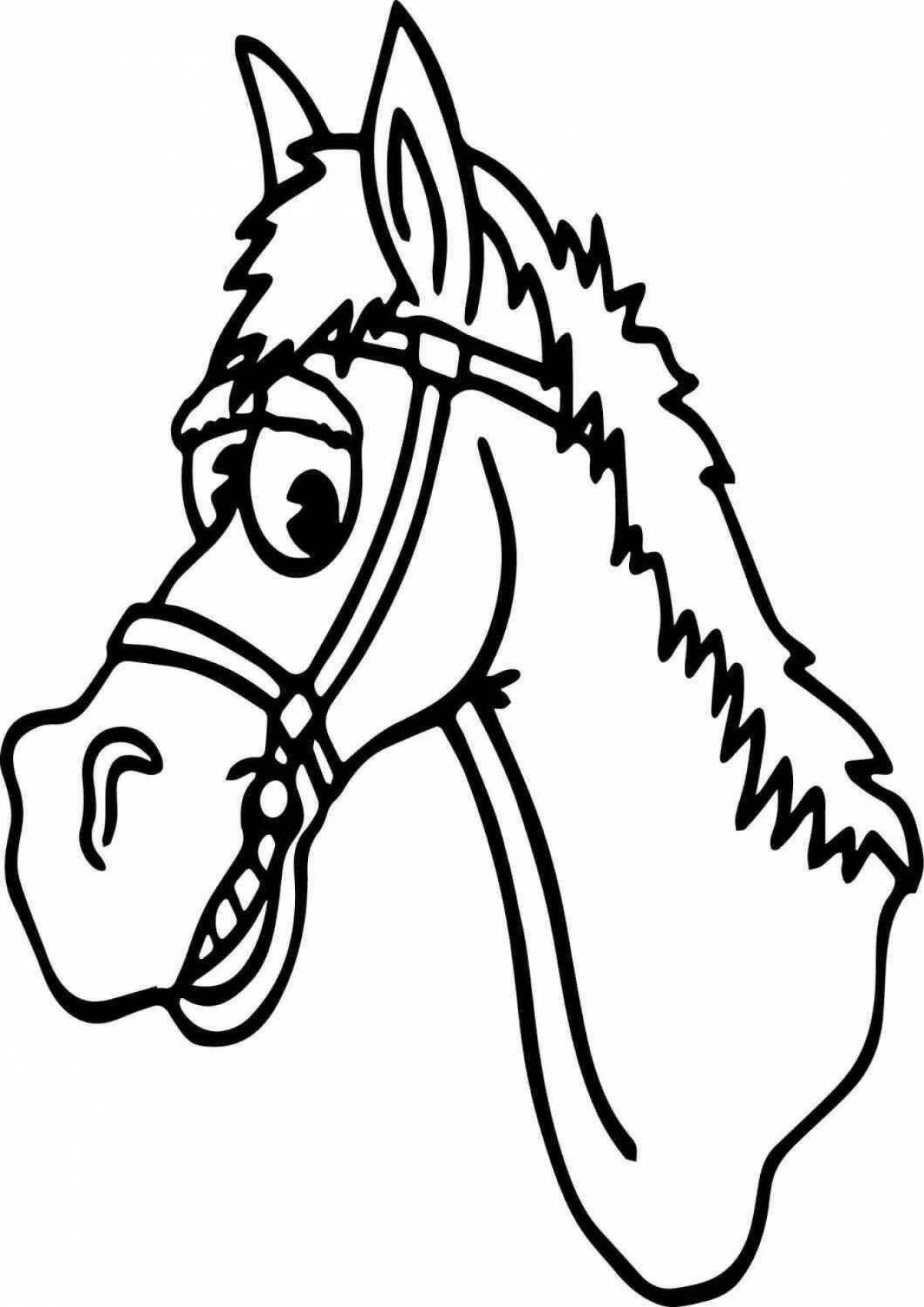 Bright coloring horse head