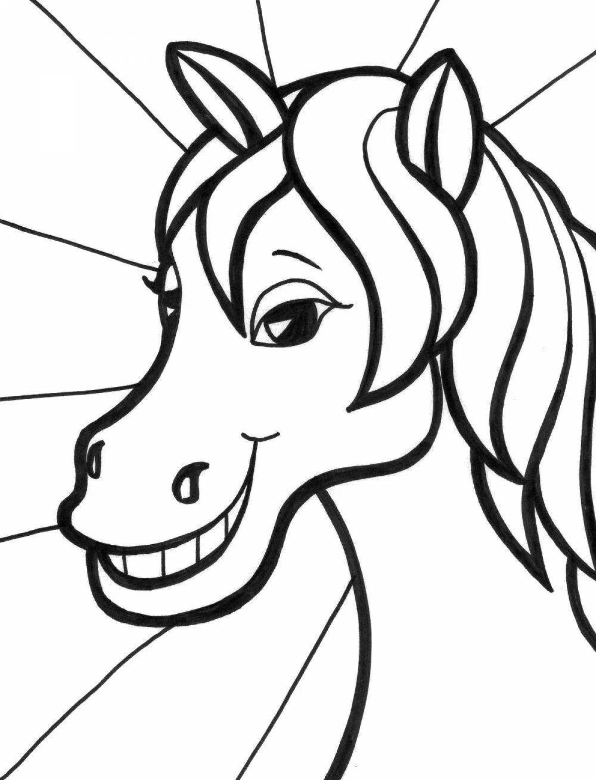 Раскраска голова лошади антистресс 😻 распечатать бесплатно