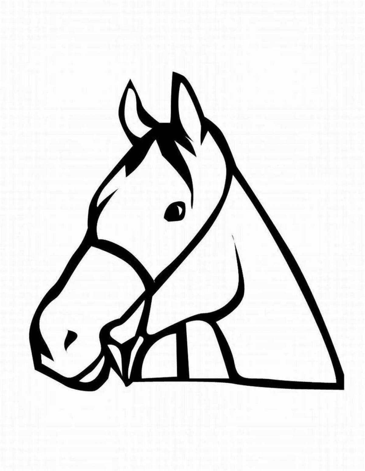 Elegant horse head coloring book