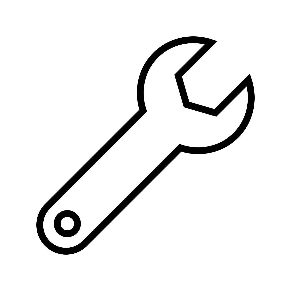 Colorful wrench coloring page