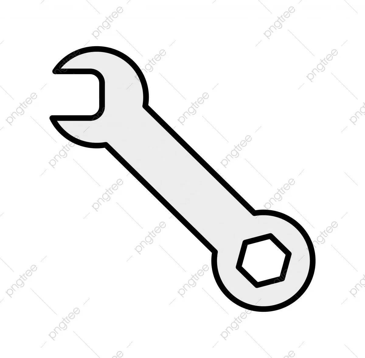 Vibrant wrench coloring page
