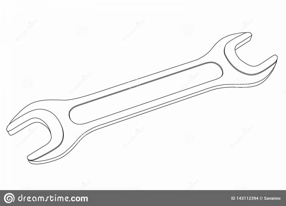 Coloring book funny wrench
