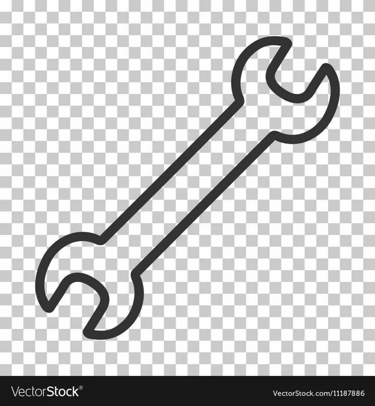 Wrench playful coloring page