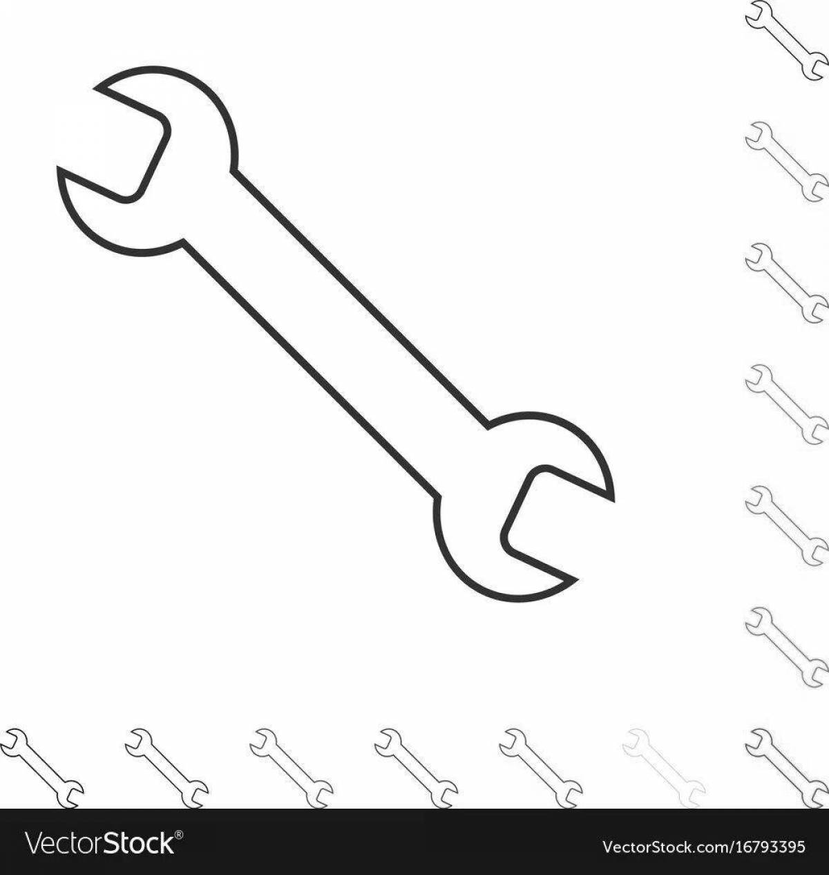 Shiny wrench coloring page