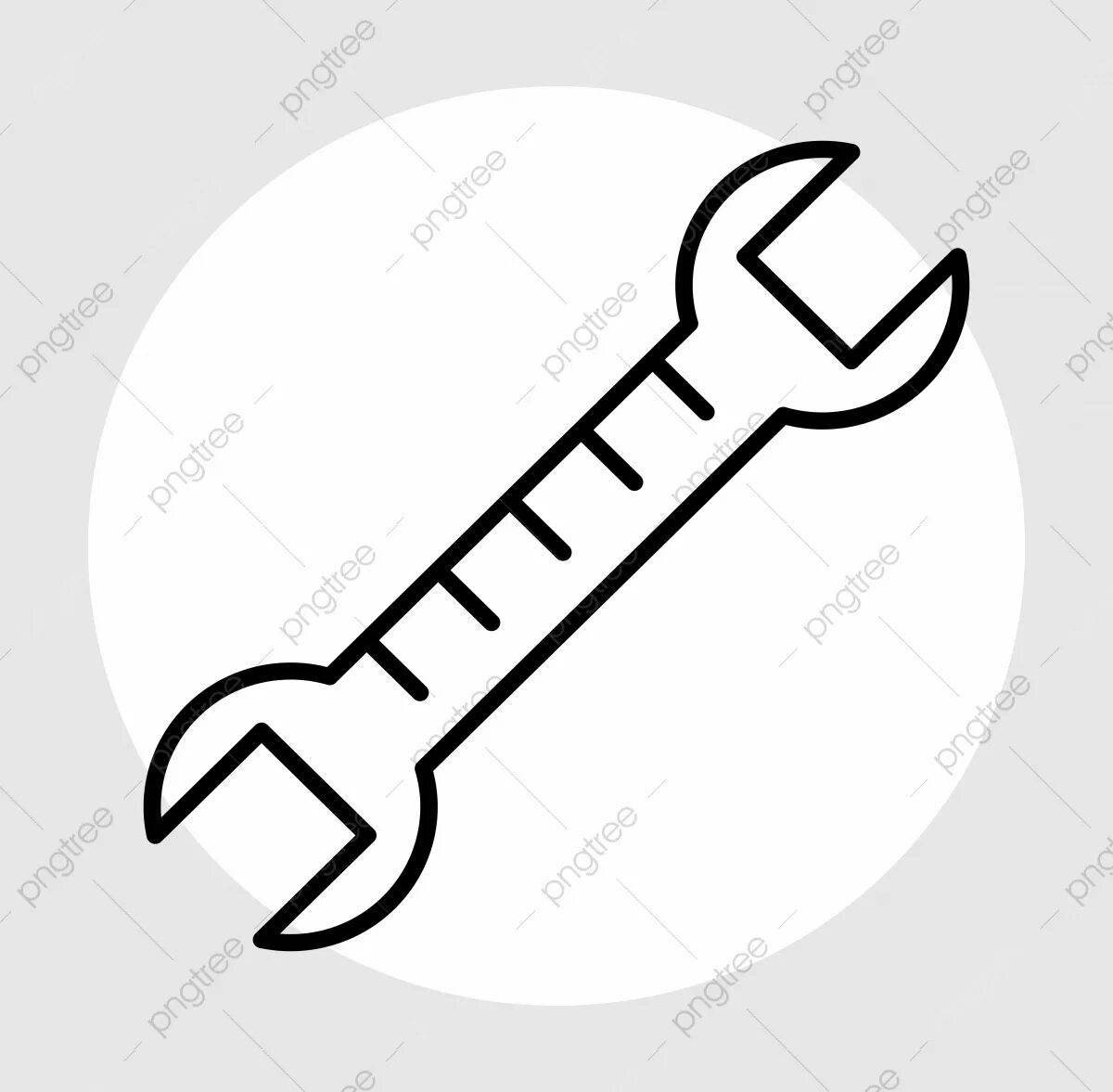Attractive wrench coloring page