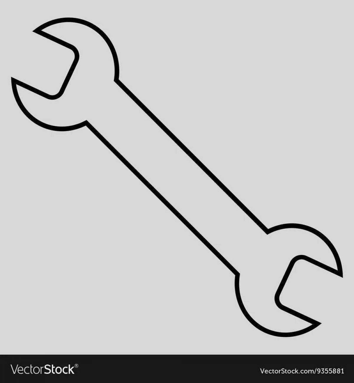 Раскраска элегантный гаечный ключ