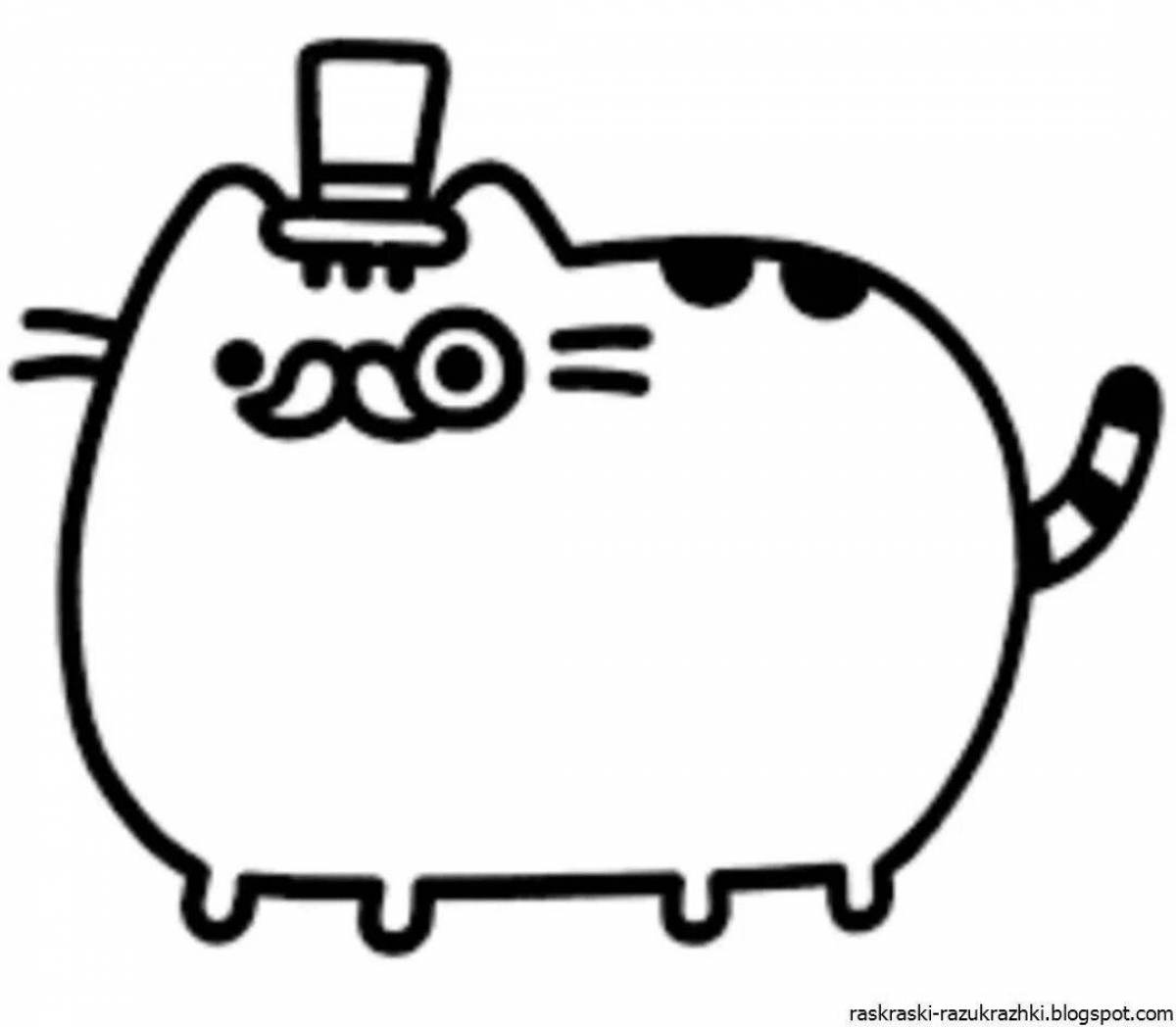 Coloring funny fat cat