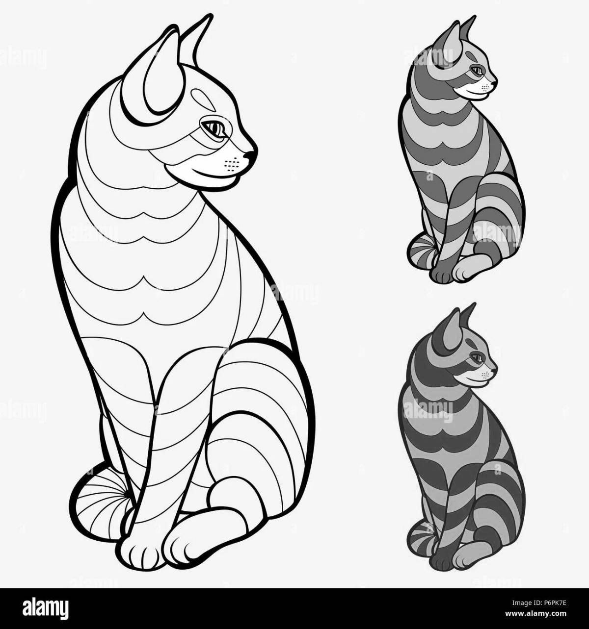 Adorable tabby cat coloring book