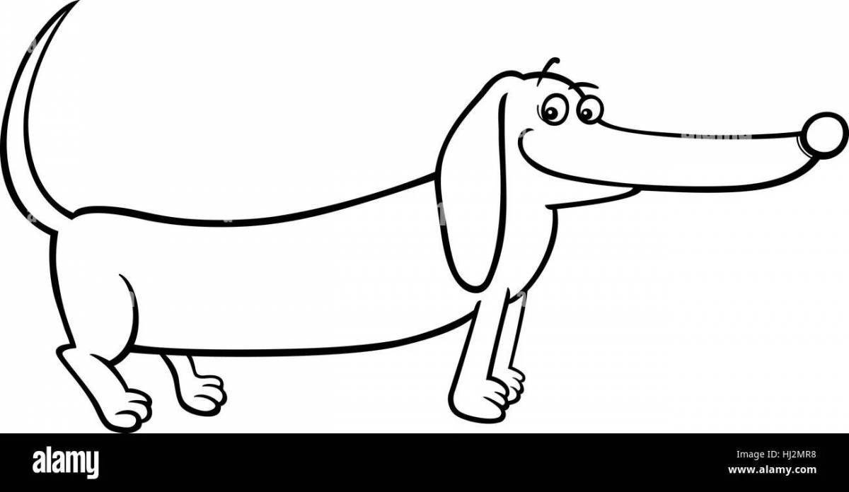 Coloring page joyful dachshund