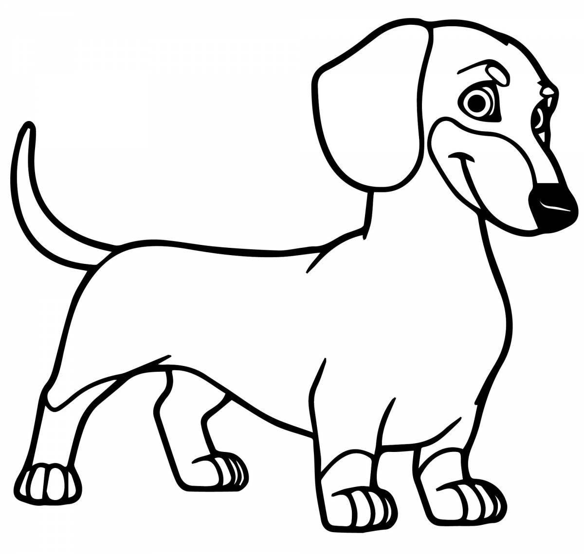 Coloring page mischievous dachshund
