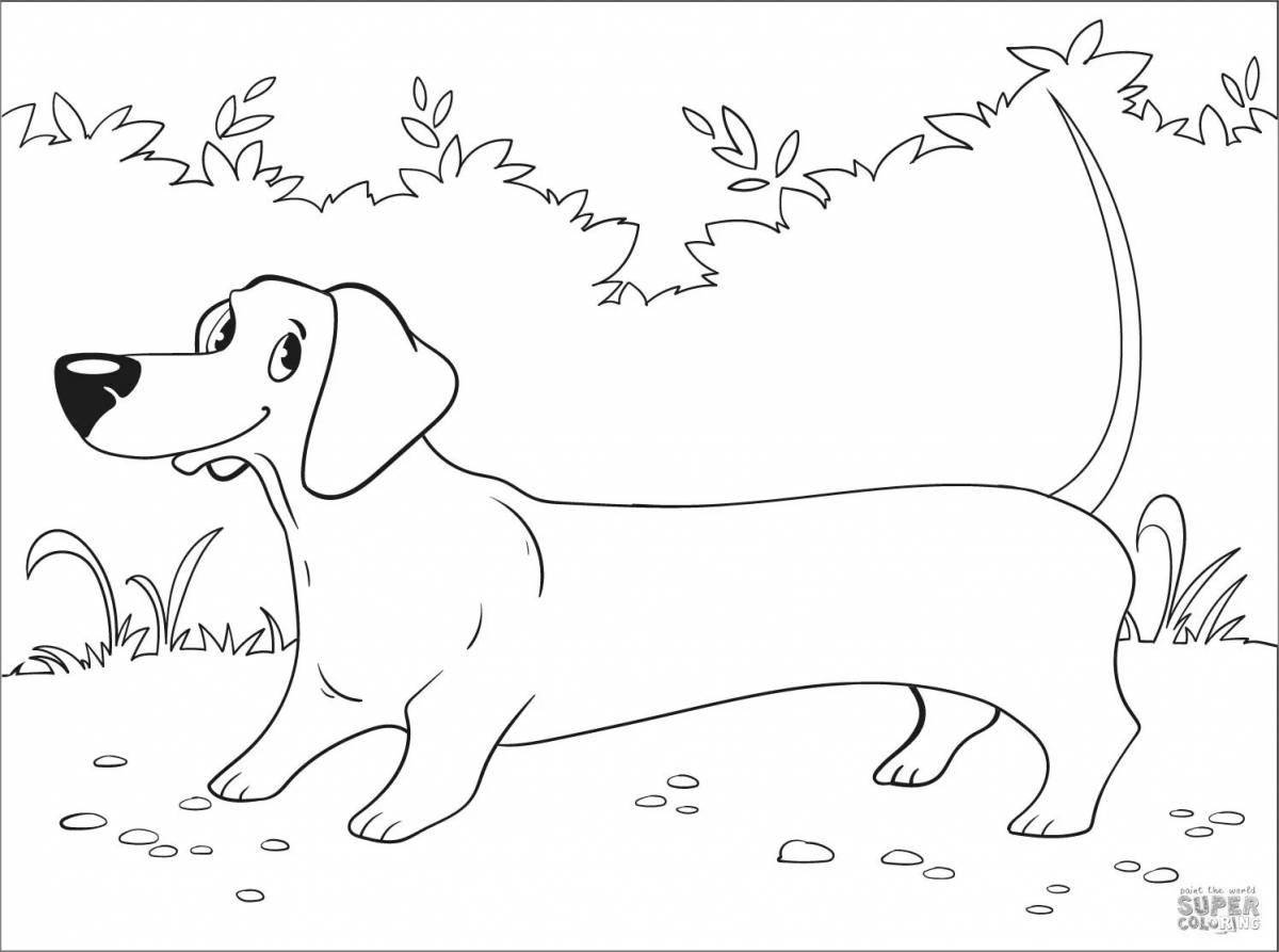 Animated dachshund coloring page