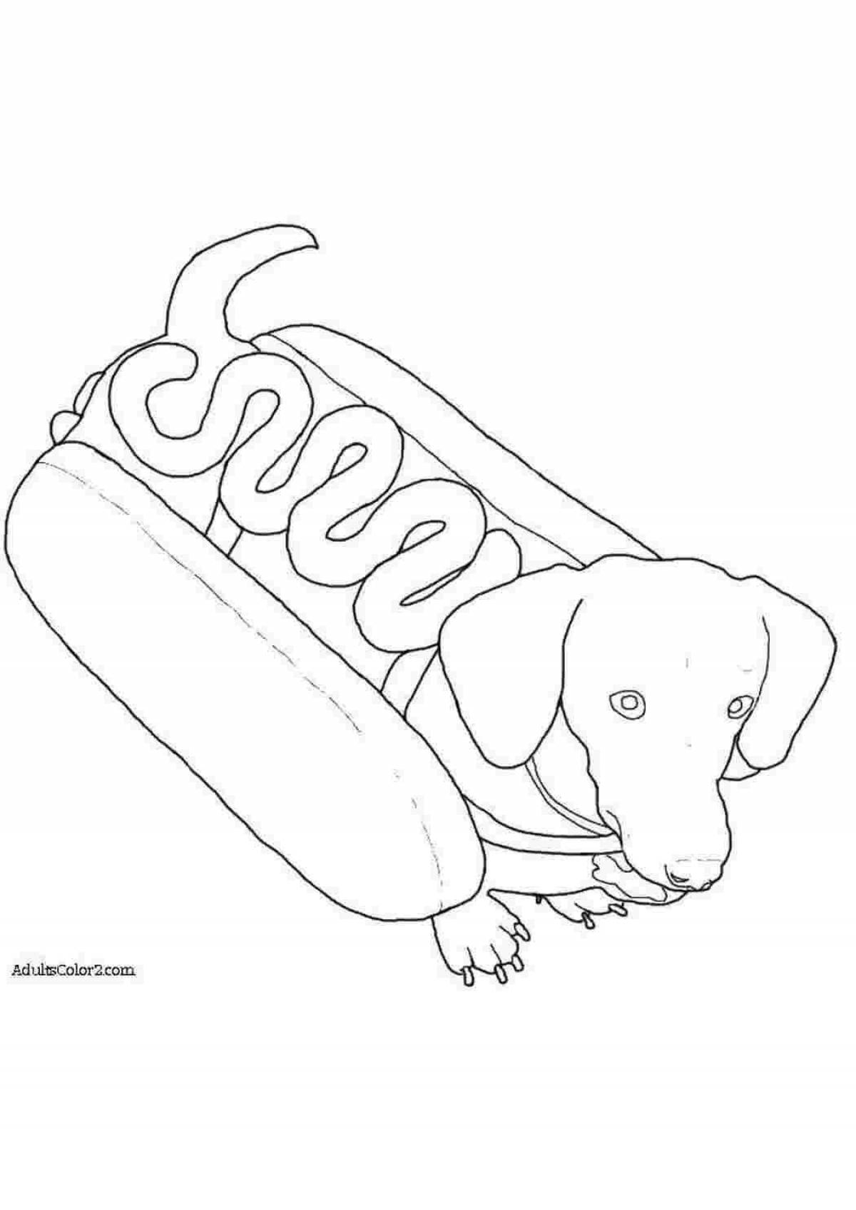 Coloring book excited dachshund