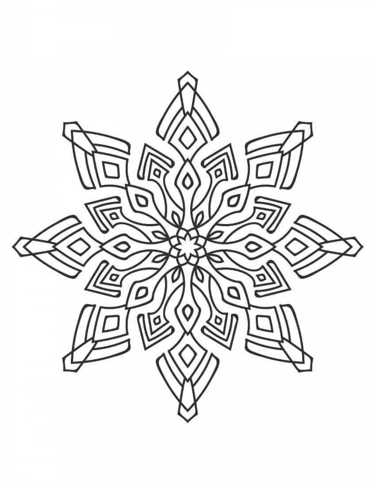 Glitter big snowflake coloring page