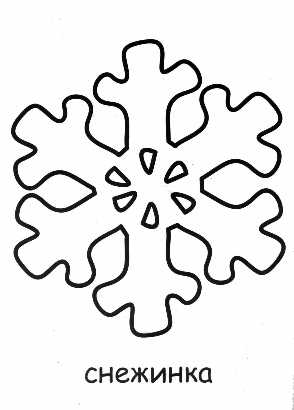 Coloring generous big snowflake