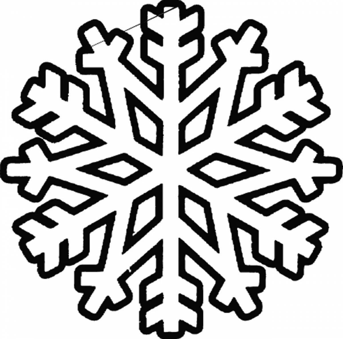 Colorful large snowflake coloring page