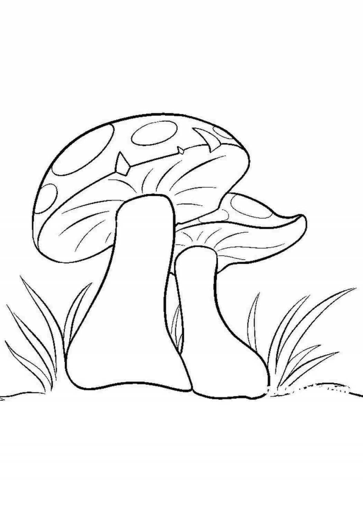 Amazing mushroom coloring page