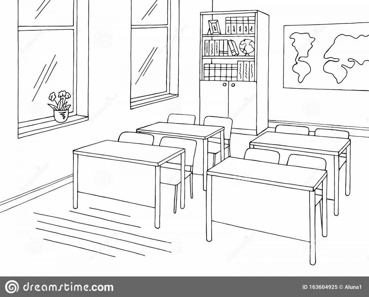 Colourful cool room coloring page