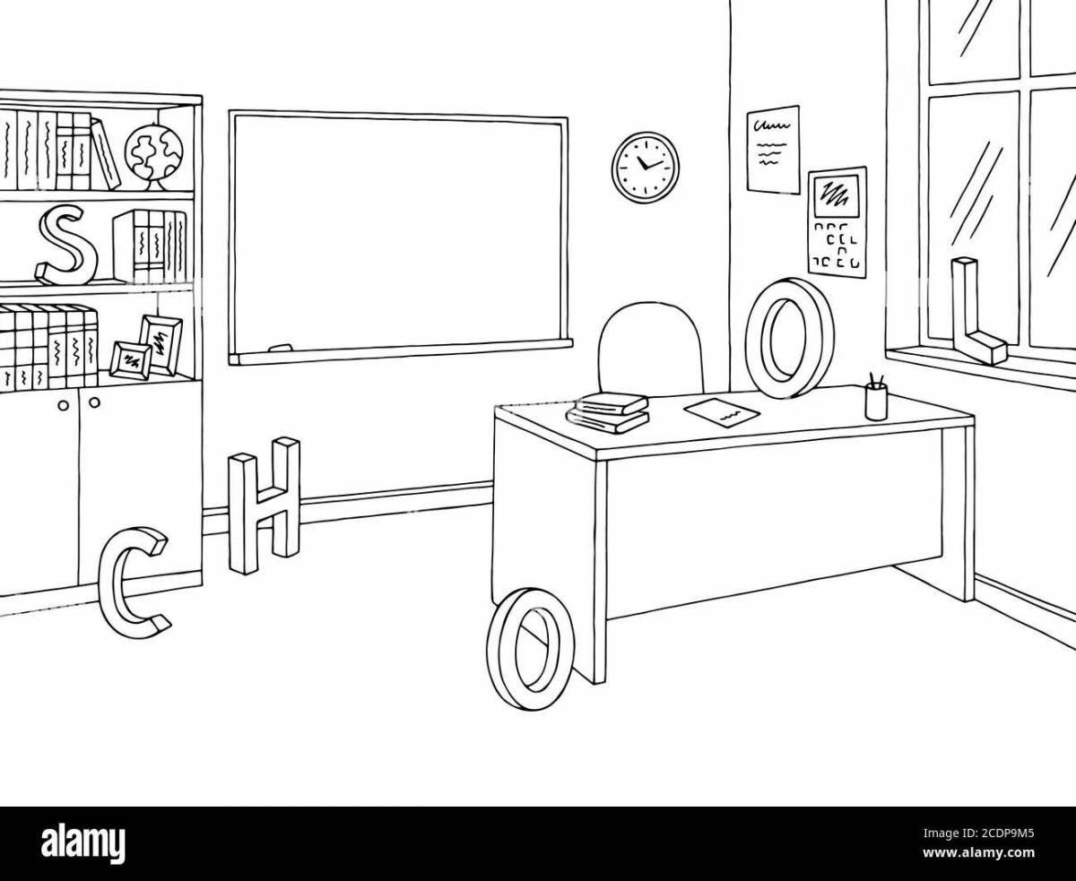 Amazing cool room coloring page