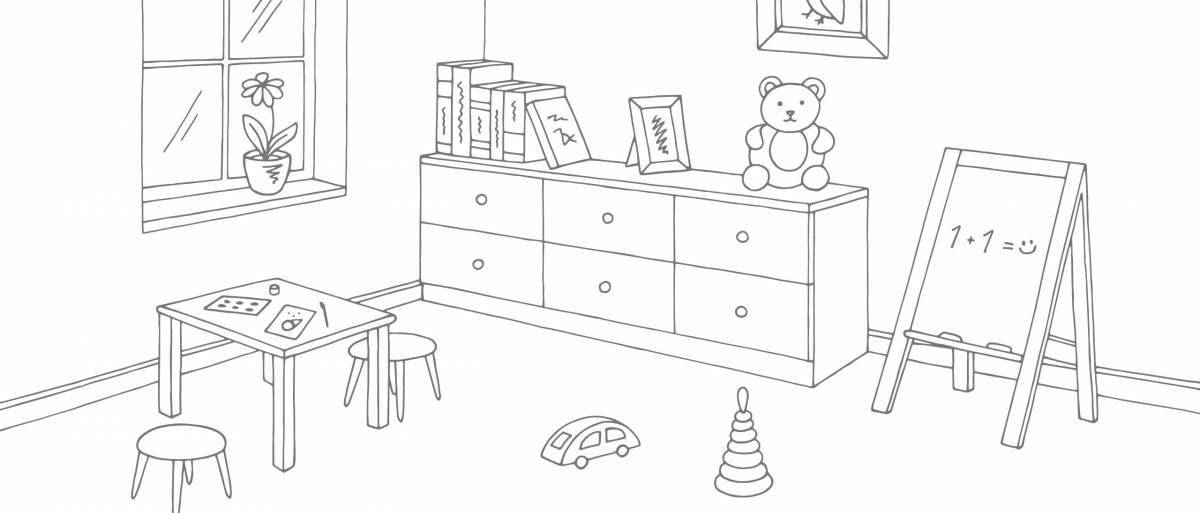 Great cool room coloring page