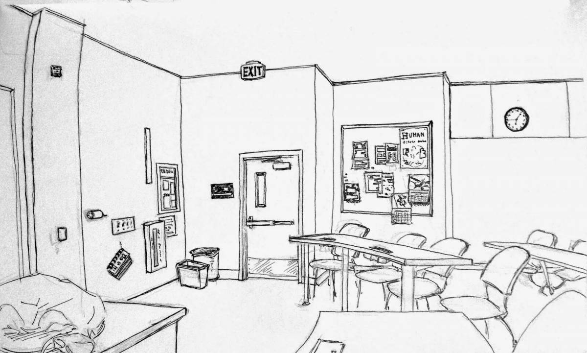 Lovely cool room coloring page