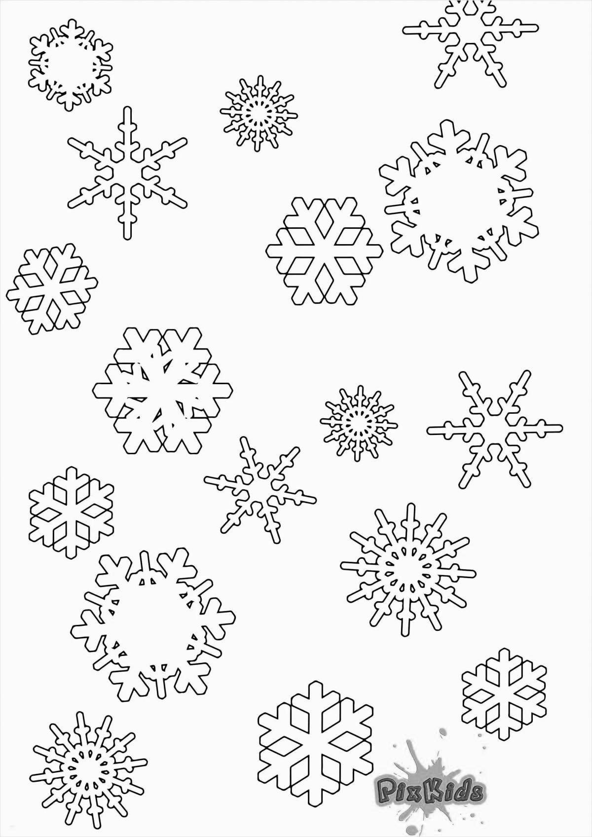 Shiny snowflake coloring pages