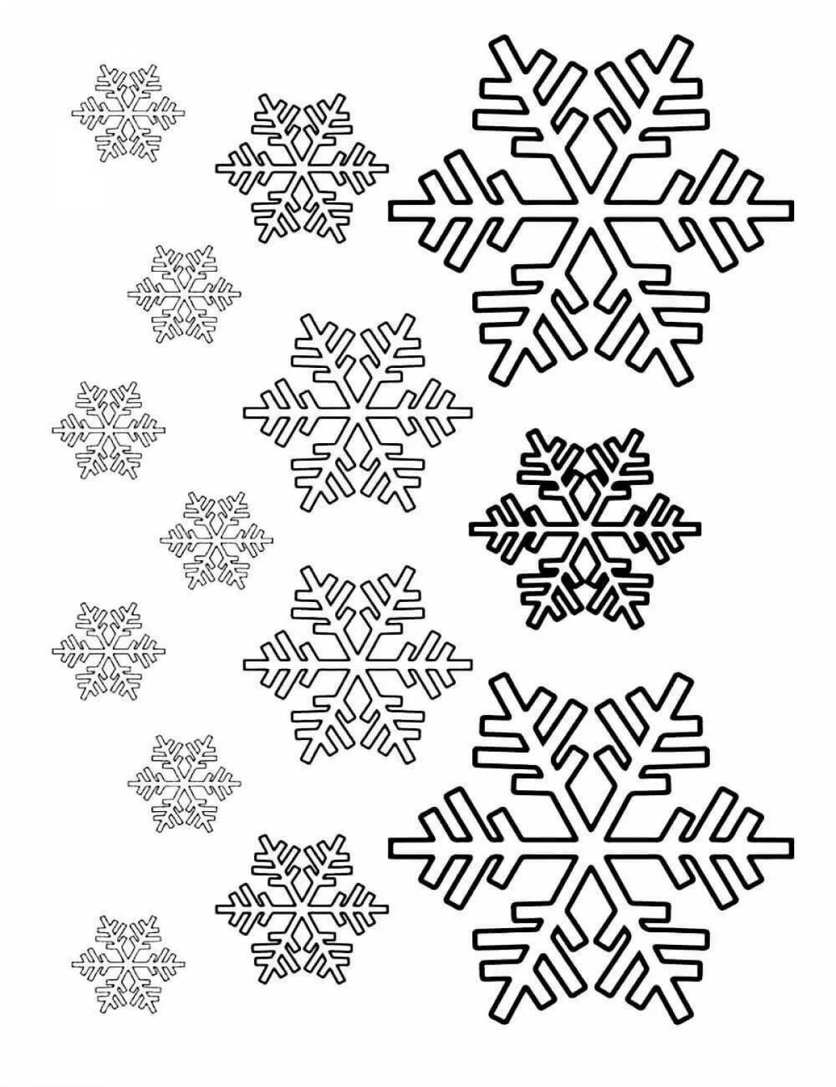 Fluffy snowflake coloring pages