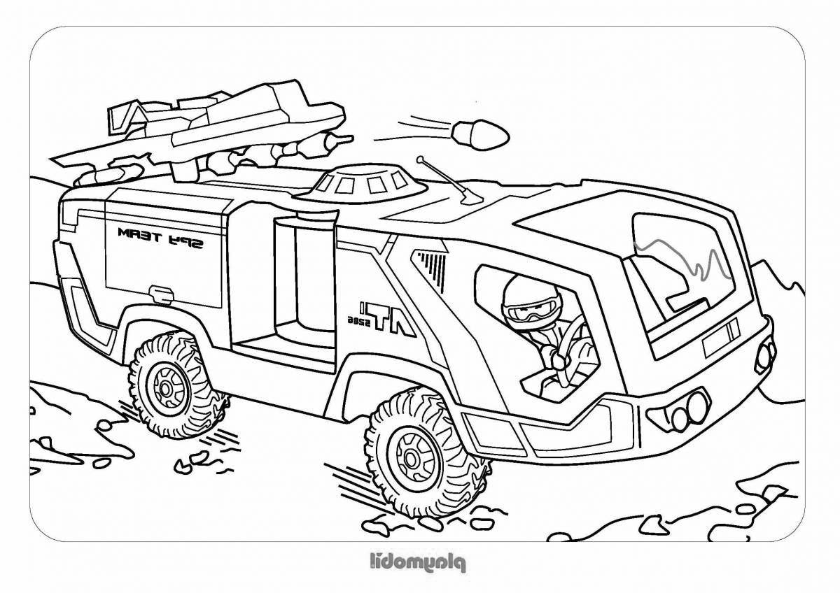 Coloring bright special forces car