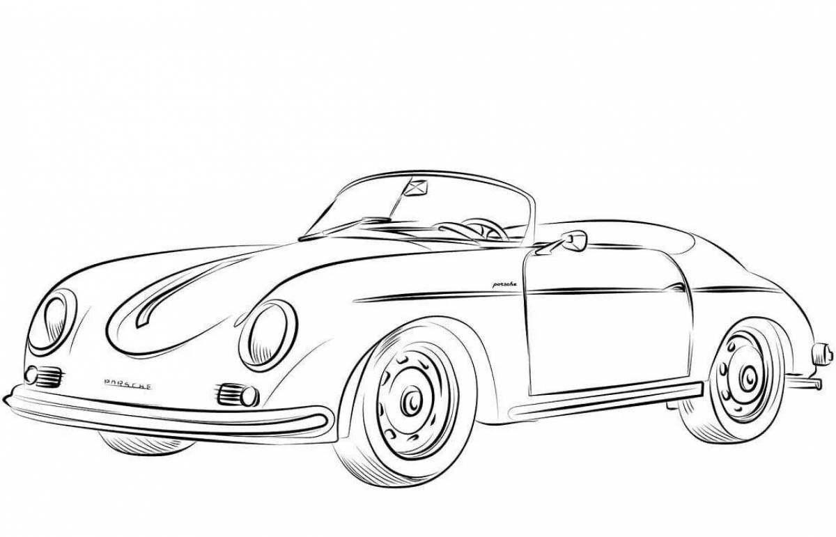 Classic retro car coloring book