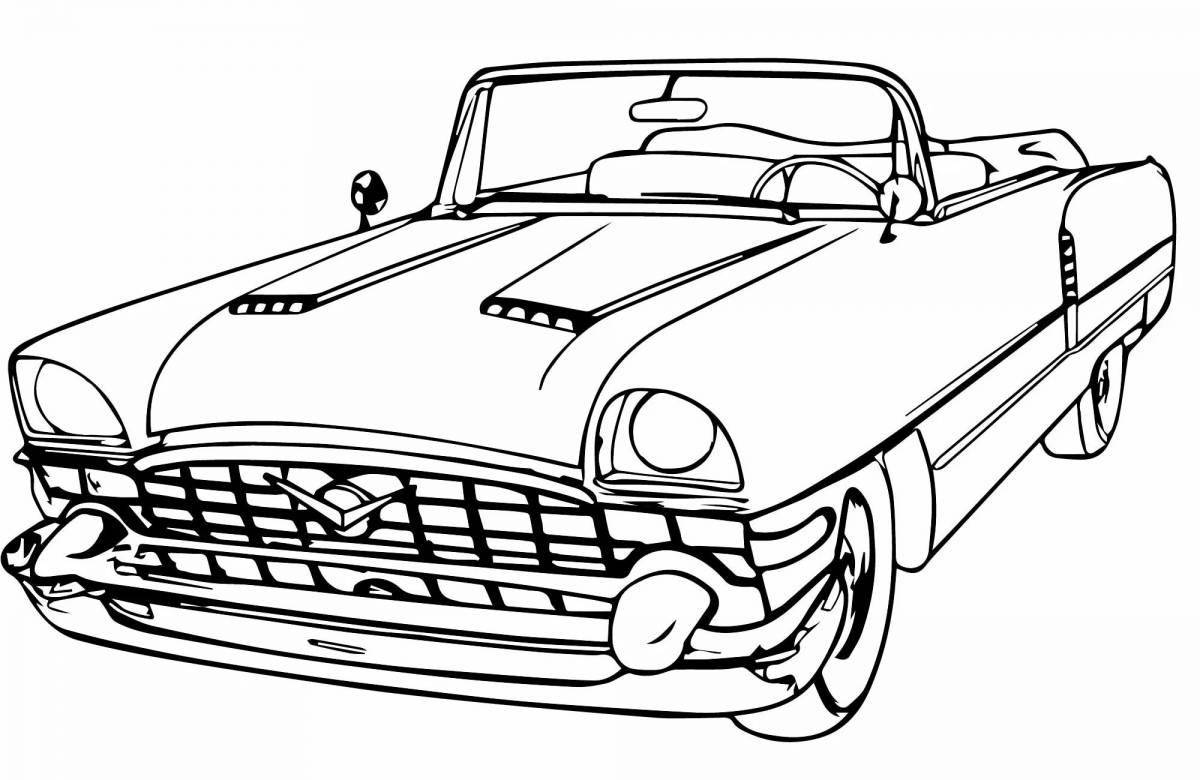 Photo Fancy retro car coloring book
