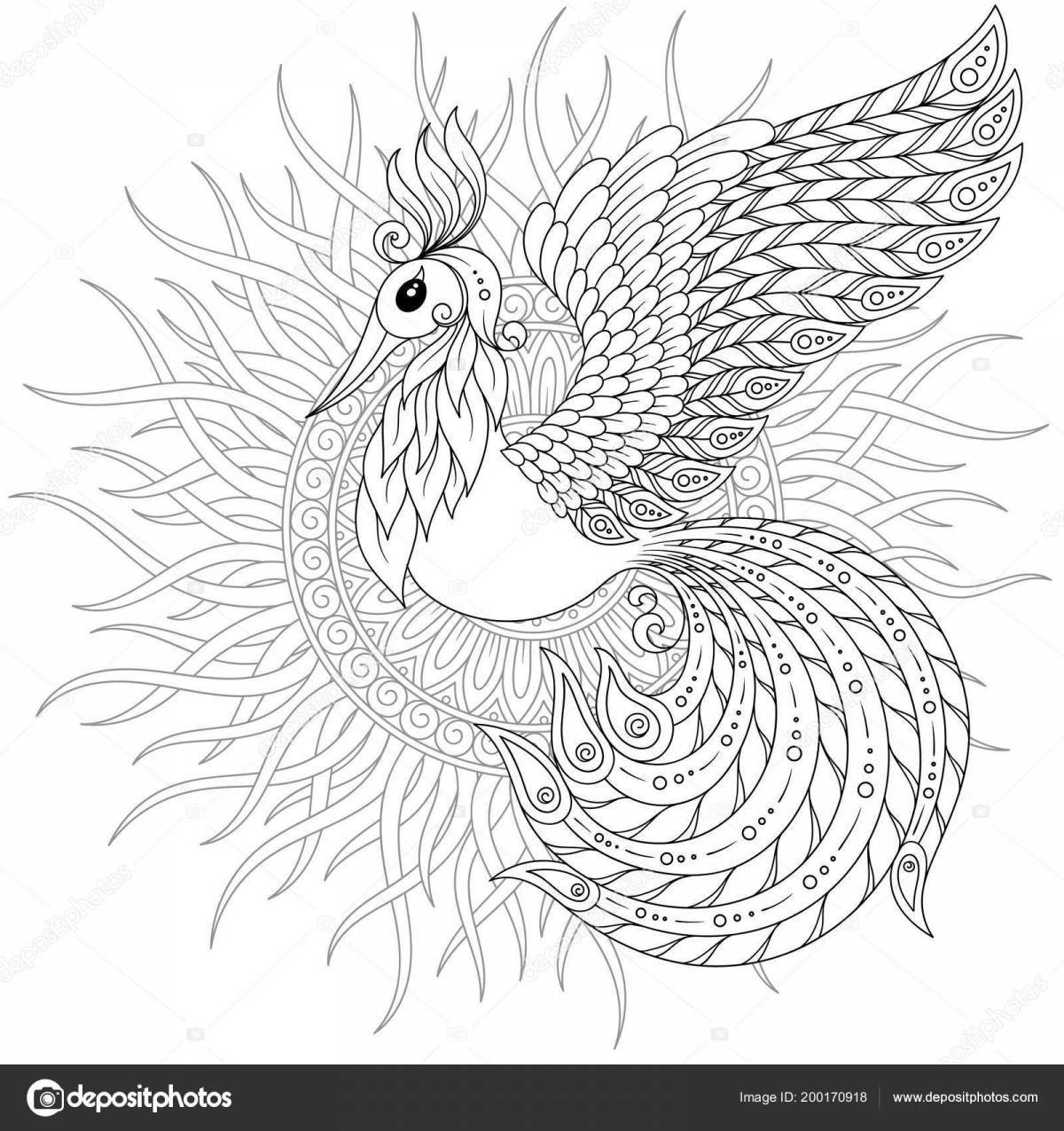 Charming bird coloring page