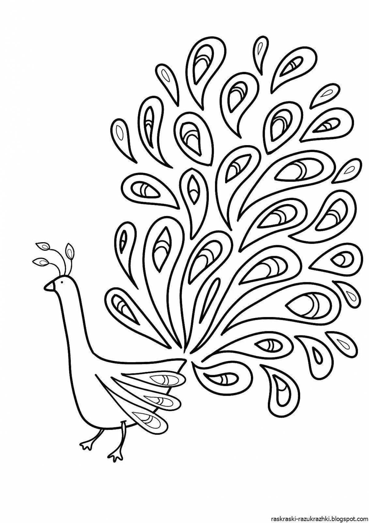 Tempting coloring book magic bird