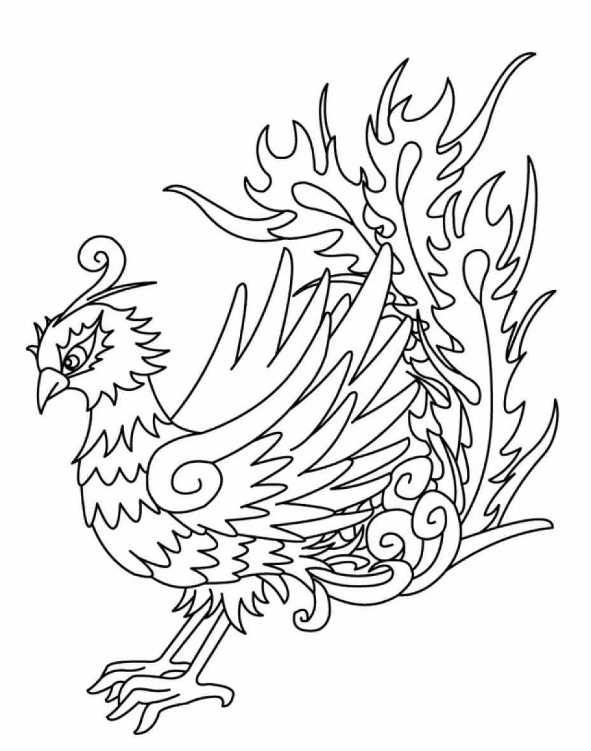Magic bird mysterious coloring page