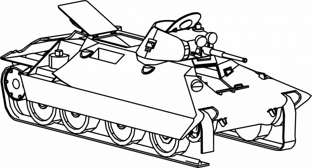Playful tank speed coloring page