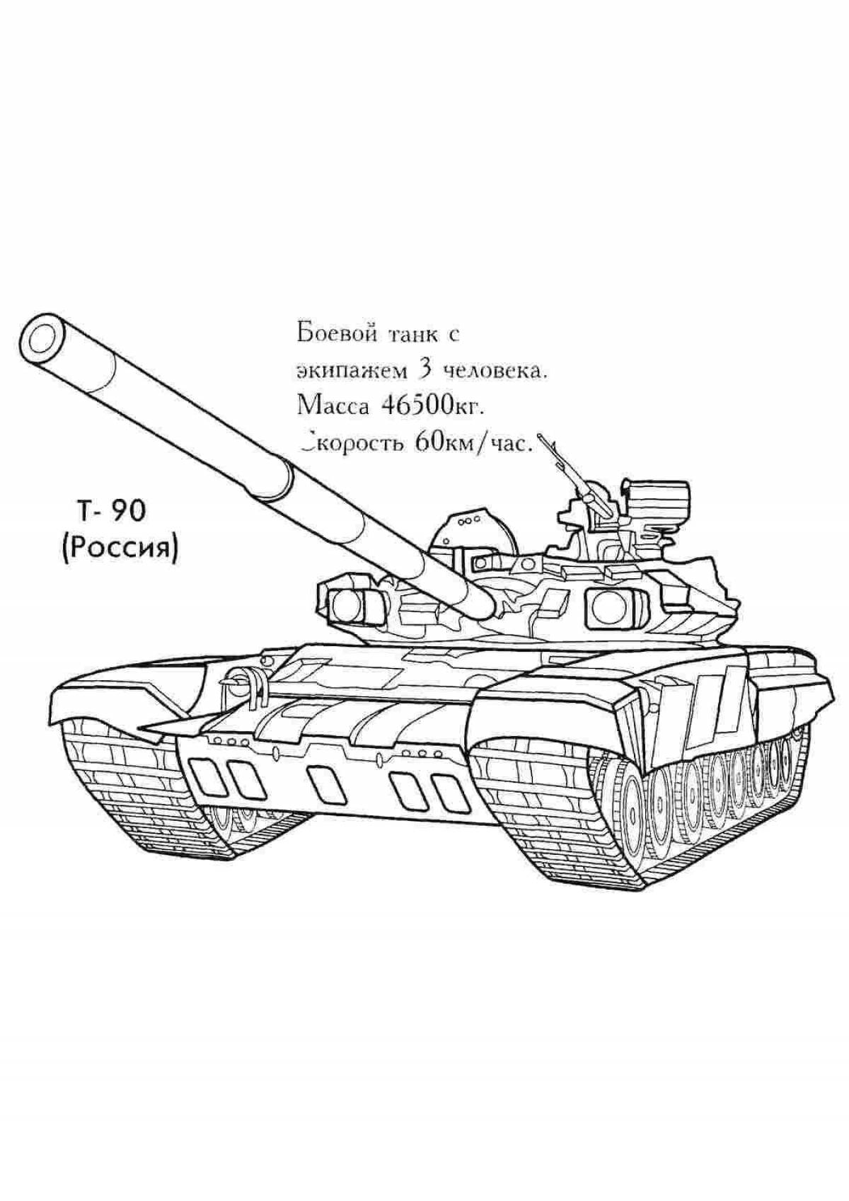 Coloring page with outstanding tank speed