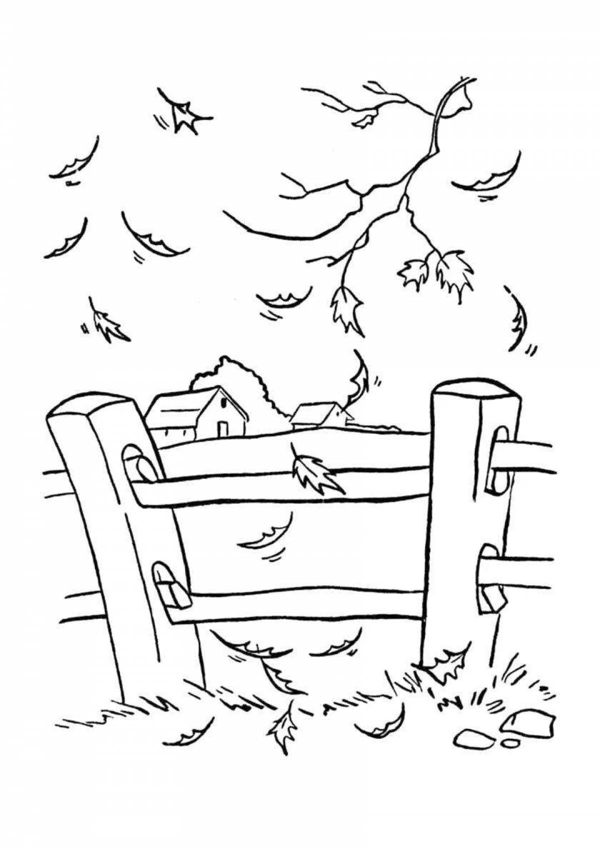 Fabulous autumn landscape coloring book