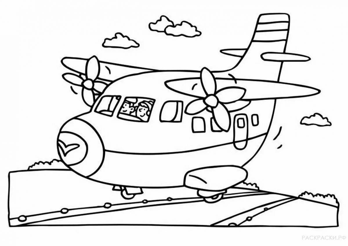 Coloring page elegant cargo plane