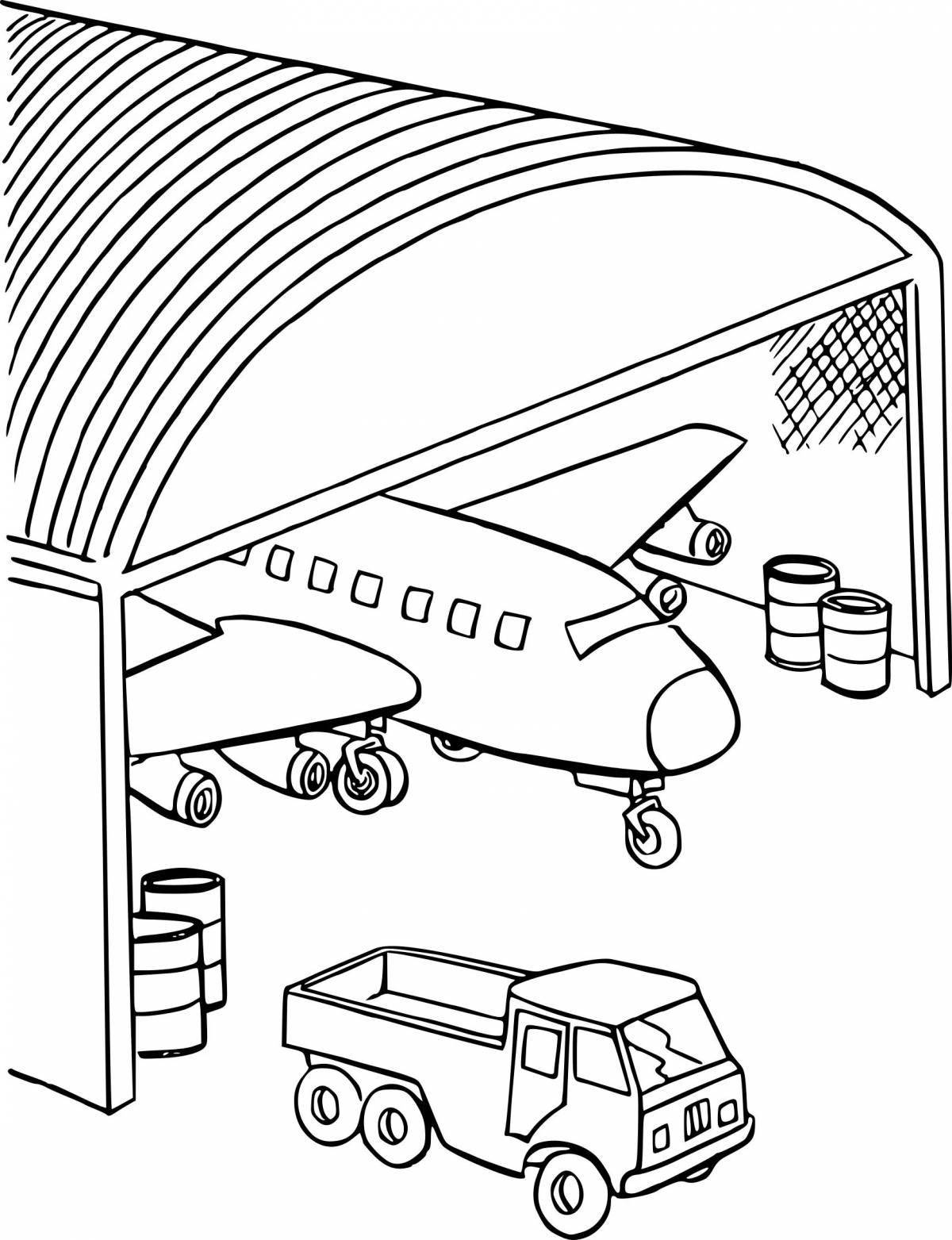 Adorable cargo plane coloring page