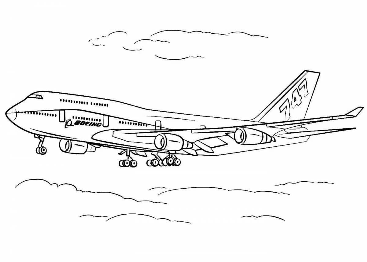 Cute cargo plane coloring page