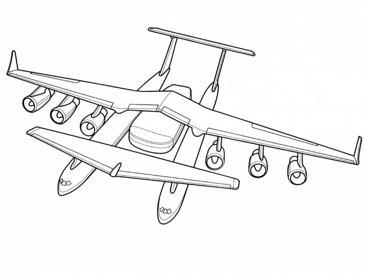 Glowing cargo plane coloring page