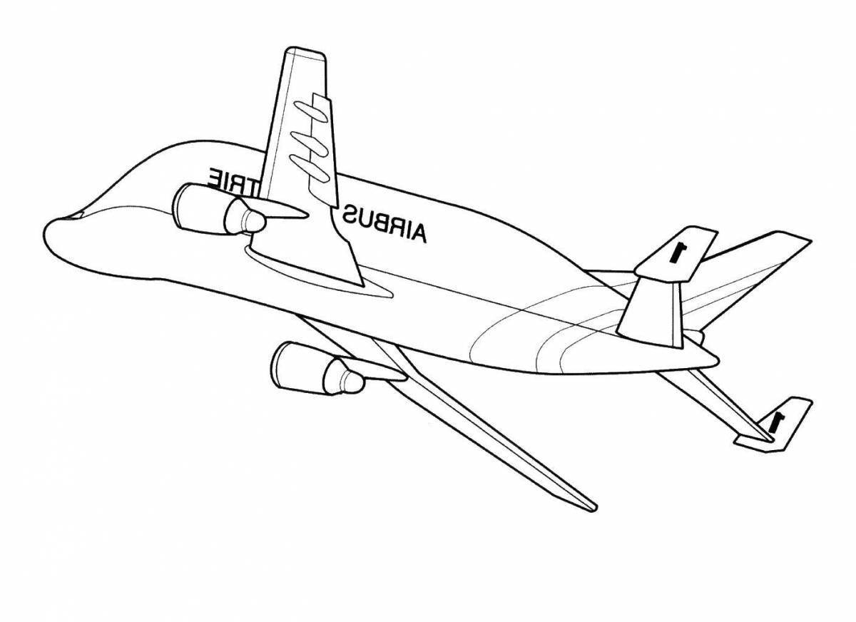 Colorfully detailed cargo plane coloring page