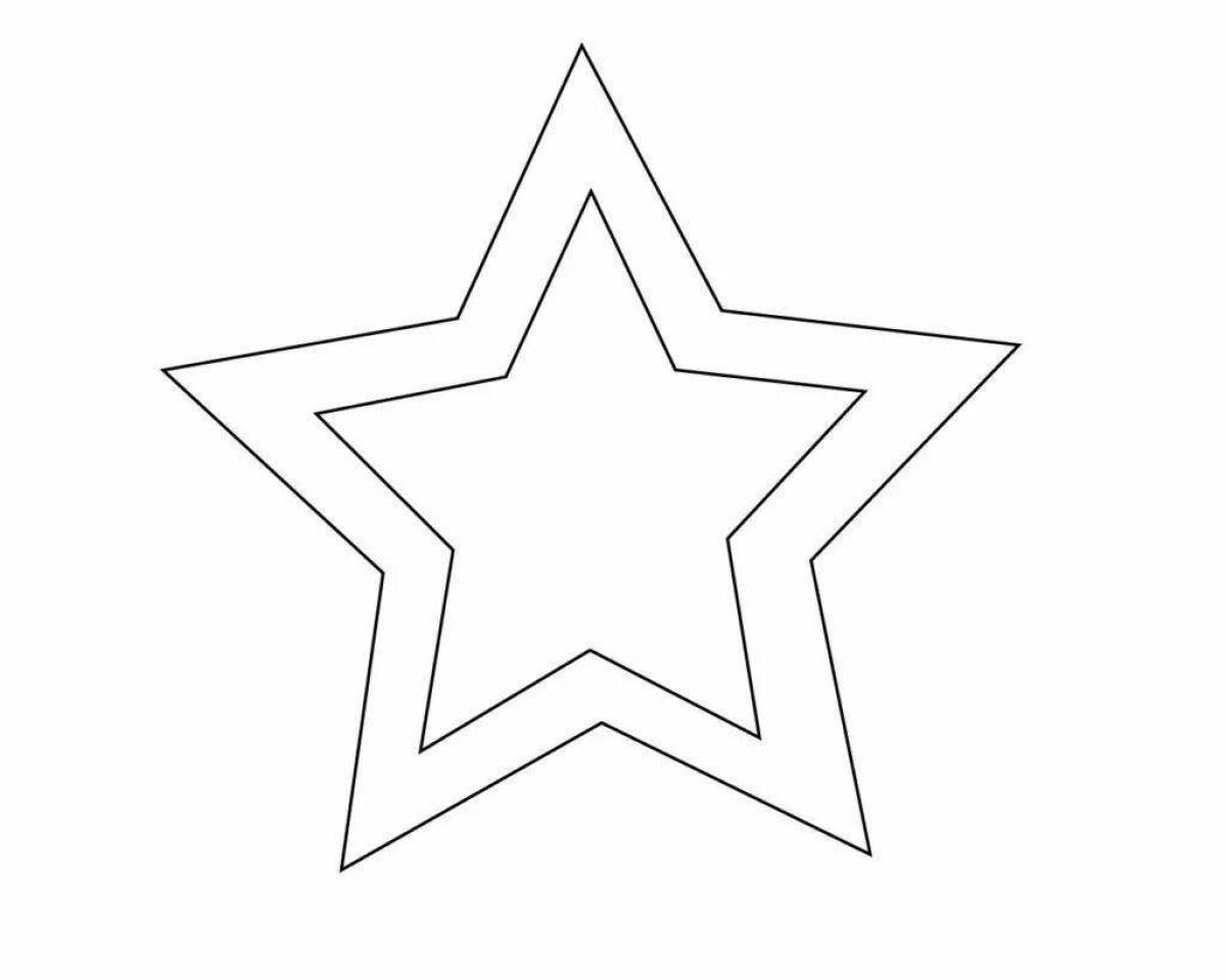 Glitter red star coloring page