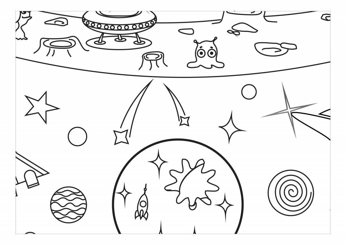 Fun space coloring game