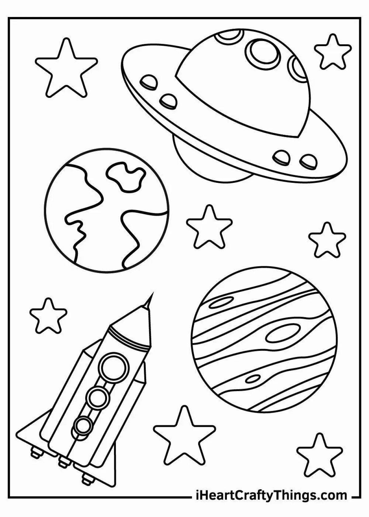 Mystical space coloring game